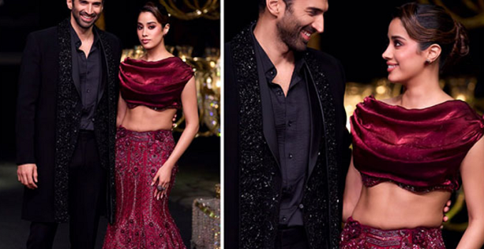 Janhvi Kapoor & Aditya Roy Kapur Turn Showstoppers for KALKI Fashion at LFW’24