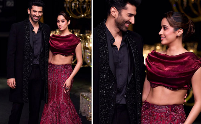 Janhvi Kapoor & Aditya Roy Kapur Turn Showstoppers for KALKI Fashion at LFW’24