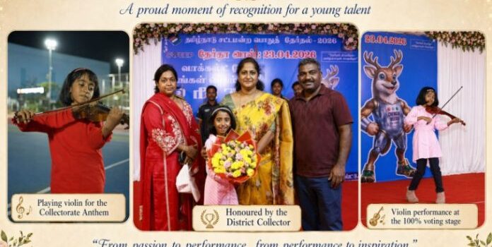 8-Year-Old Musical Prodigy Victoria Isaac Joins Forces with Chengalpattu District Collectorate for 100% Voter Turnout Campaign