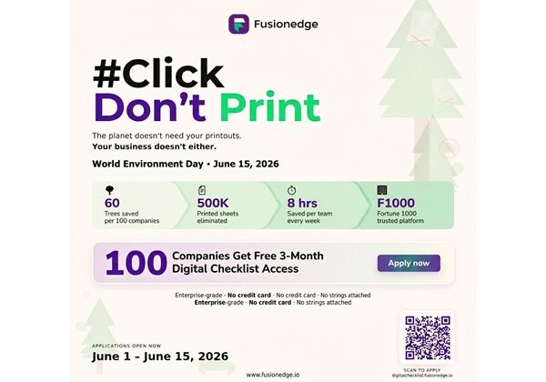 FusionEdge CAFM Platform Launches #ClickDontPrint Campaign- 100 Companies to Get Free Digital Checklist Access This World Environment Day 2026