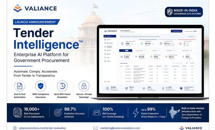 Valiance Solutions Launches Tender Intelligence, an Enterprise SaaS for Government Procurement
