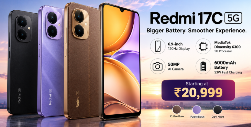 Redmi 17C 5G Launched in India Starting at ₹20,999 With 6000mAh Battery, 120Hz Display and 50MP Camera